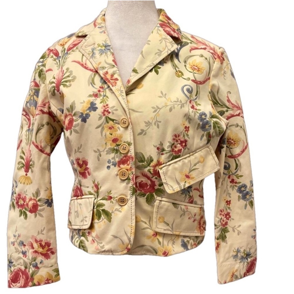 Paul Smith Floral Cropped Blazer M Italian 44 Romantic Cottagecore
